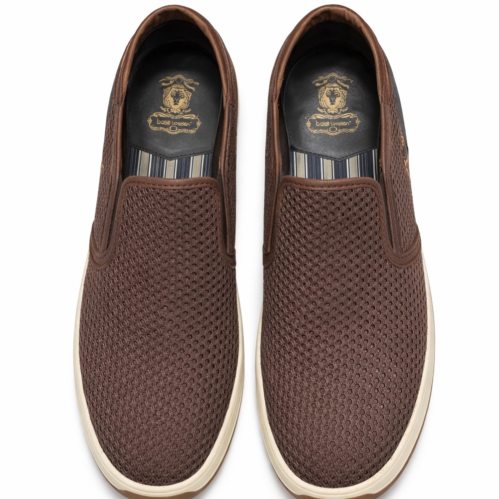 Base London Men’s Slip On Shoes Size 11 Brown Mesh Loafers NWOT Casual Comfort